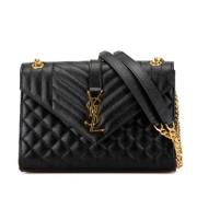 Pre-owned Leather shoulder-bags Yves Saint Laurent Vintage , Black , D...