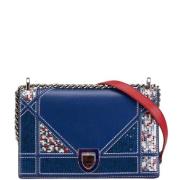 Pre-owned Leather shoulder-bags Dior Vintage , Blue , Dames