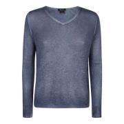 Heldere Blauwe Cashmere Sweater Made in Italy Avant Toi , Blue , Dames