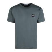 Logo Geborduurd Jersey T-shirt Stone Island , Blue , Heren