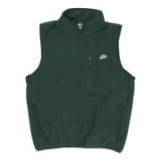 Sherpa Stof Rits Vest Wit Nike , Green , Heren