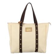 Pre-owned Canvas totes Louis Vuitton Vintage , White , Dames