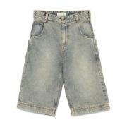 Blauwe Denim Shorts met Zakken Entire Studios , Blue , Heren