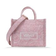 Schoudertas voor dames met geborduurde merkletters Versace , Pink , Da...