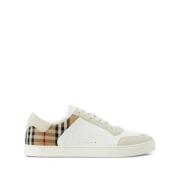 Vintage Check Witte Sneakers Burberry , White , Heren