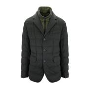 Cashmere Zip-Up Jas met Uitneembaar Donzen Vest Herno , Gray , Heren