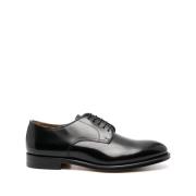 Zwarte Derby Platte Schoenen Doucal's , Black , Heren