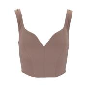 Gouden Logo Top met Rits Sluiting Elisabetta Franchi , Pink , Dames