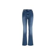 Gouden knoop rits skinny jeans Elisabetta Franchi , Blue , Dames