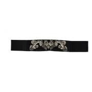 Elegante kristalversierde zijden riem Dolce & Gabbana , Black , Dames