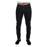 Zwarte Katoenen Skinny Jeans Dolce & Gabbana , Black , Heren