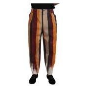 Elegante Gestreepte Skinny Broek Dolce & Gabbana , Multicolor , Heren