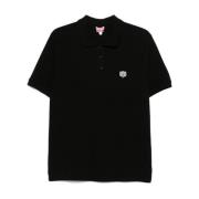 Zwarte Polo Shirt met Knoopsluiting Kenzo , Black , Heren