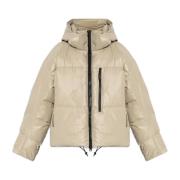 Geïsoleerde Jas met Logo Adidas by Stella McCartney , Beige , Dames