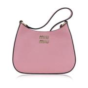 Leren handtas met magnetische knoop Miu Miu , Pink , Dames