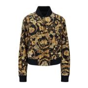 Omkeerbare Jas met Ritssluiting en Hoge Kraag Versace , Multicolor , D...