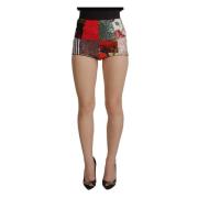 Patchwork High-Waisted Hot Pants Dolce & Gabbana , Multicolor , Dames