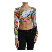 Bloemen Elegance Crop Blouse Dolce & Gabbana , Multicolor , Dames