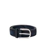 Blauwe Leren Riem Sheffield Gesp Orciani , Blue , Unisex