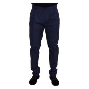 Elegante Slim Fit Blauwe Chino's Dolce & Gabbana , Blue , Heren