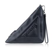 Leren handtas met rits Prada , Black , Dames