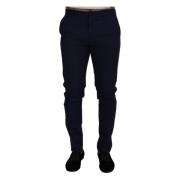 Blauwe Elegante Slim Fit Pantalons Dolce & Gabbana , Blue , Heren