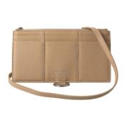 Elegante Beige Leren Portemonnee met Afneembare Band Dolce & Gabbana ,...