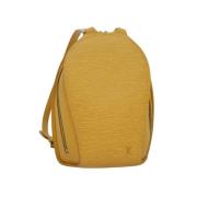 Pre-owned Leather backpacks Louis Vuitton Vintage , Yellow , Dames