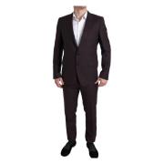 Maroon Martini Slim Fit Suit Set Dolce & Gabbana , Brown , Heren