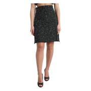 Elegante Tweed Minirok met hoge taille Dolce & Gabbana , Black , Dames