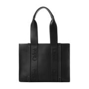 Zwarte Geborduurde Leren Tas Chloé , Black , Dames