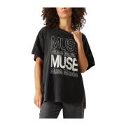 Zwart Logo Tee Dames Tops Copenhagen Muse , Black , Dames