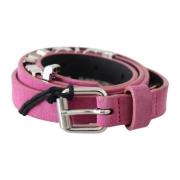 Fuchsia Roze Leren Riem Just Cavalli , Pink , Dames