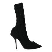 Zwarte Stiletto Hakken Mid Calf Laarzen Dolce & Gabbana , Black , Dame...