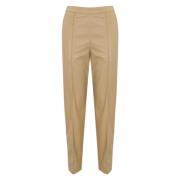 Kunstleren cropped broek Twinset , Beige , Dames