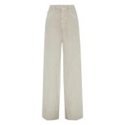 Monili Losse Broek in Katoen Linnen Brunello Cucinelli , Beige , Dames