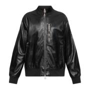 Leren 'bomber' jack PS By Paul Smith , Black , Heren