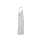 Chique Jurk met Rits en V-Hals Elisabetta Franchi , White , Dames