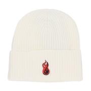 Flames Logo Off White Beanie Hat Vision OF Super , White , Unisex