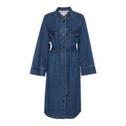 Oversized Denim Jas met Tailleband Saint Tropez , Blue , Dames