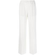 Witte Wijde Pijp Broek met Hoge Taille Alberto Biani , White , Dames