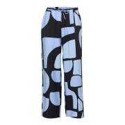 Blauwe Soft Blocks Wijde Broek InWear , Multicolor , Dames