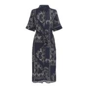 Navy Graphic Paisley Overhemdjurk Part Two , Multicolor , Dames