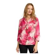 Roze Blouse met V-hals en Print 2-Biz , Pink , Dames