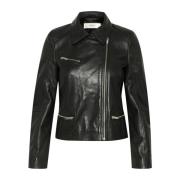 Zwarte Bikerjas met Ritsdetails InWear , Black , Dames