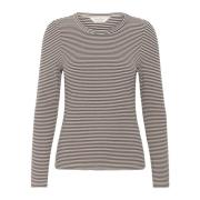 Gestreepte Longsleeve Top French Oak Part Two , Black , Dames