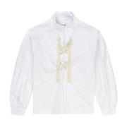 Elegante witte blouse met strikdetail Munthe , White , Dames