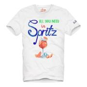 Klassiek Katoenen T-Shirt Spritz MC2 Saint Barth , White , Heren