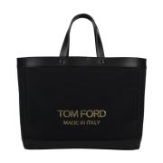 Mini Shopper Tas met Logo Detail Tom Ford , Black , Dames