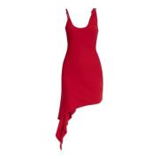 Jurk met asymmetrische afwerking Courrèges , Red , Dames